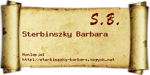 Sterbinszky Barbara névjegykártya