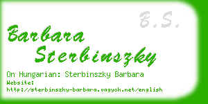 barbara sterbinszky business card